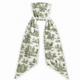 Green Toile Sash w/White Scalloped Edge