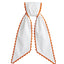 White Sash w/Orange Scalloped Edge