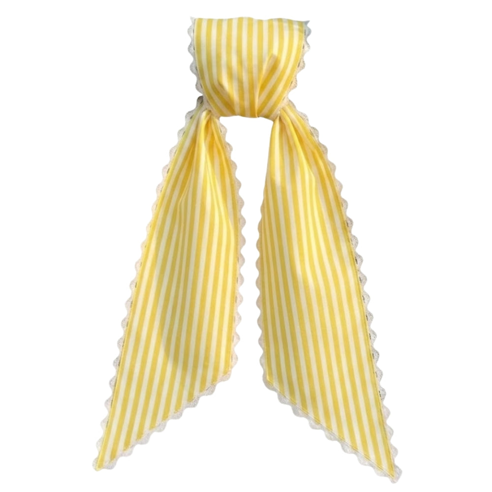 Yellow Stripes Sash w/White Scalloped Edge
