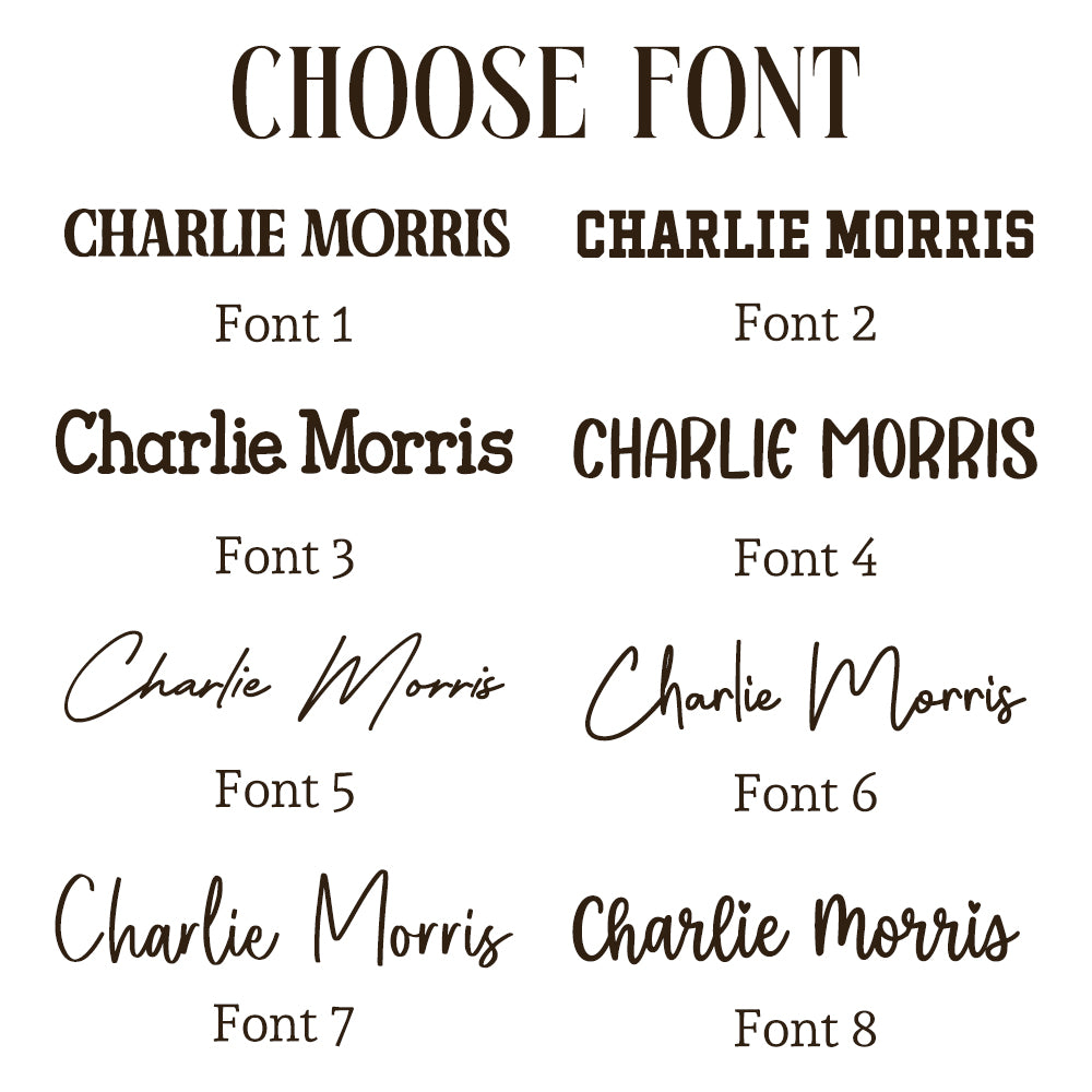 Choose Font 1 through Font 8 - Charlie Morris lettering samples