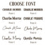 Choose Font 1 through Font 8 - Charlie Morris lettering samples