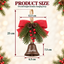 Hanging Christmas bell dimensions: overall height 25 cm, width 12.5 cm, bell 7.5 by 6.5 cm