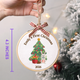 Personalized Embroidered Baby's First Christmas Ornament 2026 - Christmas Tree and Bunny - Image 5