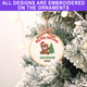 Personalized Embroidered Baby's First Christmas Ornament 2026 - Santa Teddy Bear and Christmas Tree - Image 3