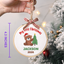 Personalized Embroidered Baby's First Christmas Ornament 2026 - Santa Teddy Bear and Christmas Tree - Image 4