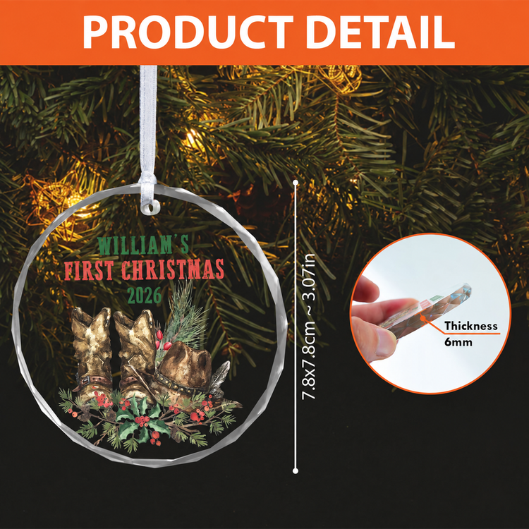 MeMate Baby's First Christmas Ornament 2026, Personalized Baby Ornaments with Name, Baby Ornament for Boys Girls, Christmas Baby Keepsakes for Newborn Infant Son Daughter - Updated image 2