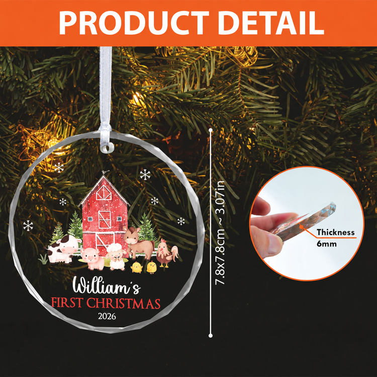 MeMate Baby's First Christmas Ornament 2026, Personalized Baby Ornaments with Name, Baby Ornament for Boys Girls, Christmas Baby Keepsakes for Newborn Infant Son Daughter - Updated image 2