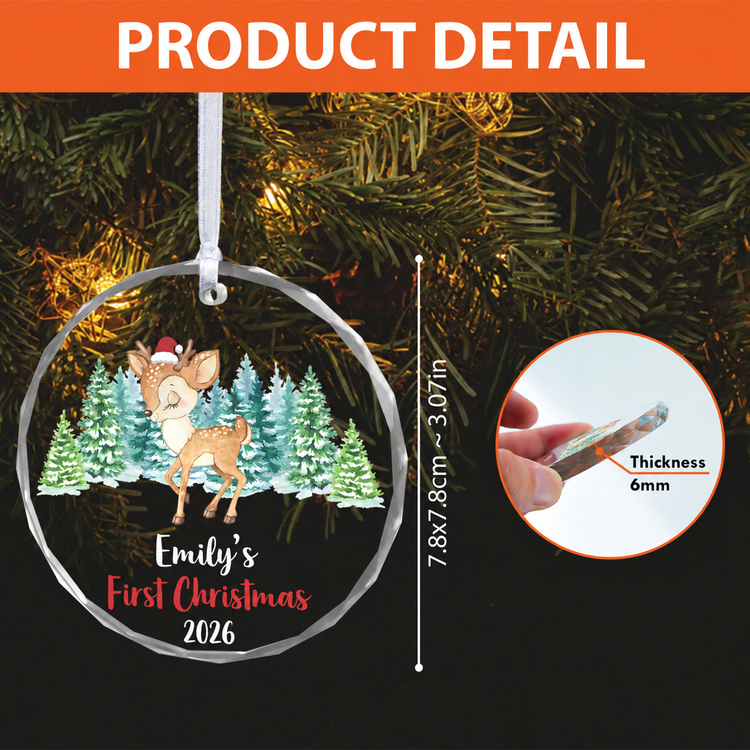 MeMate Baby's First Christmas Ornament 2026, Personalized Baby Ornaments with Name, Baby Ornament for Boys Girls, Christmas Baby Keepsakes for Newborn Infant Son Daughter - Updated image 2