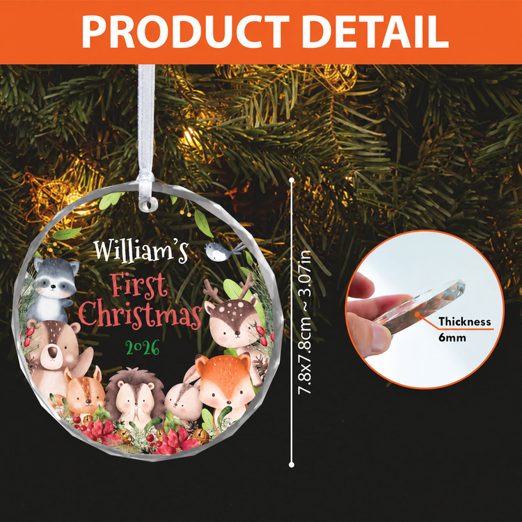 MeMate Baby's First Christmas Ornament 2026, Personalized Baby Ornaments with Name, Baby Ornament for Boys Girls, Christmas Baby Keepsakes for Newborn Infant Son Daughter - Updated image 2