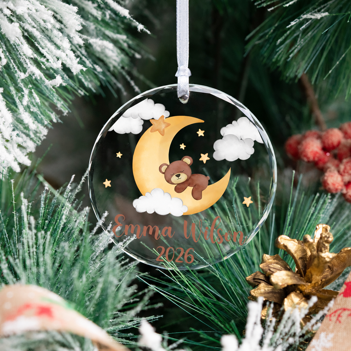 MeMate Baby's First Christmas Ornament 2026, Personalized Baby Ornaments with Name, Baby Ornament for Boys Girls, Christmas Baby Keepsakes for Newborn Infant Son Daughter - Updated image 5