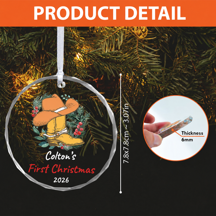MeMate Baby's First Christmas Ornament 2026, Personalized Baby Ornaments with Name, Baby Ornament for Boys Girls, Christmas Baby Keepsakes for Newborn Infant Son Daughter - Updated image 2