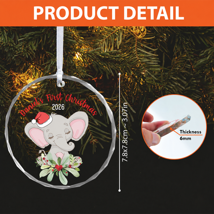 MeMate Baby's First Christmas Ornament 2026, Personalized Baby Ornaments with Name, Baby Ornament for Boys Girls, Christmas Baby Keepsakes for Newborn Infant Son Daughter - Updated image 2