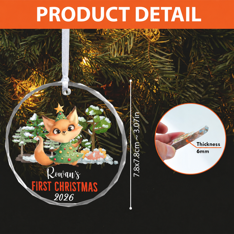 MeMate Baby's First Christmas Ornament 2026, Personalized Baby Ornaments with Name, Baby Ornament for Boys Girls, Christmas Baby Keepsakes for Newborn Infant Son Daughter - Updated image 2