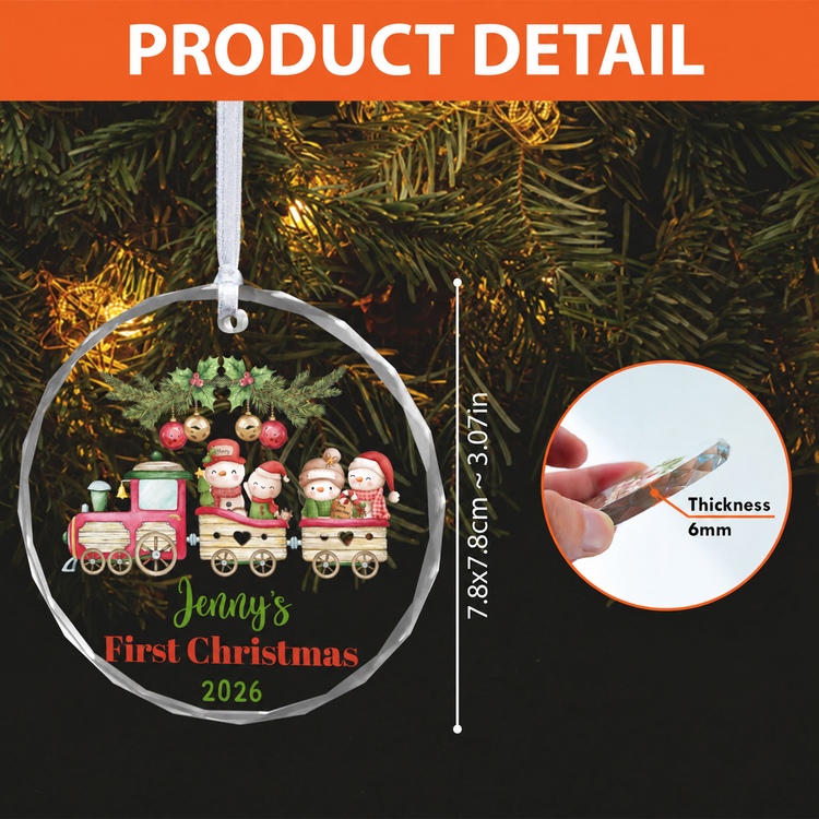 MeMate Baby's First Christmas Ornament 2026, Personalized Baby Ornaments with Name, Baby Ornament for Boys Girls, Christmas Baby Keepsakes for Newborn Infant Son Daughter - Updated image 2