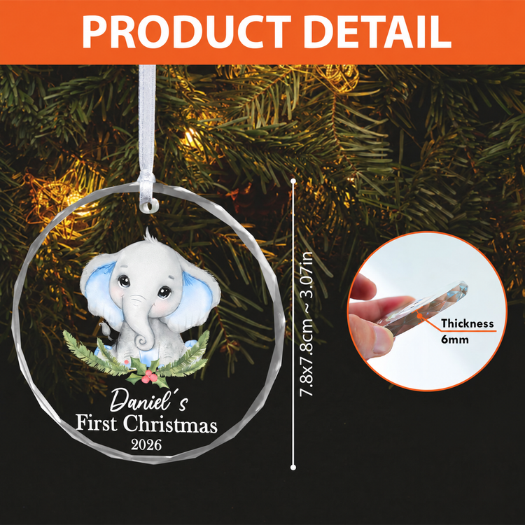 MeMate Baby's First Christmas Ornament 2026, Personalized Baby Ornaments with Name, Baby Ornament for Boys Girls, Christmas Baby Keepsakes for Newborn Infant Son Daughter - Updated image 2