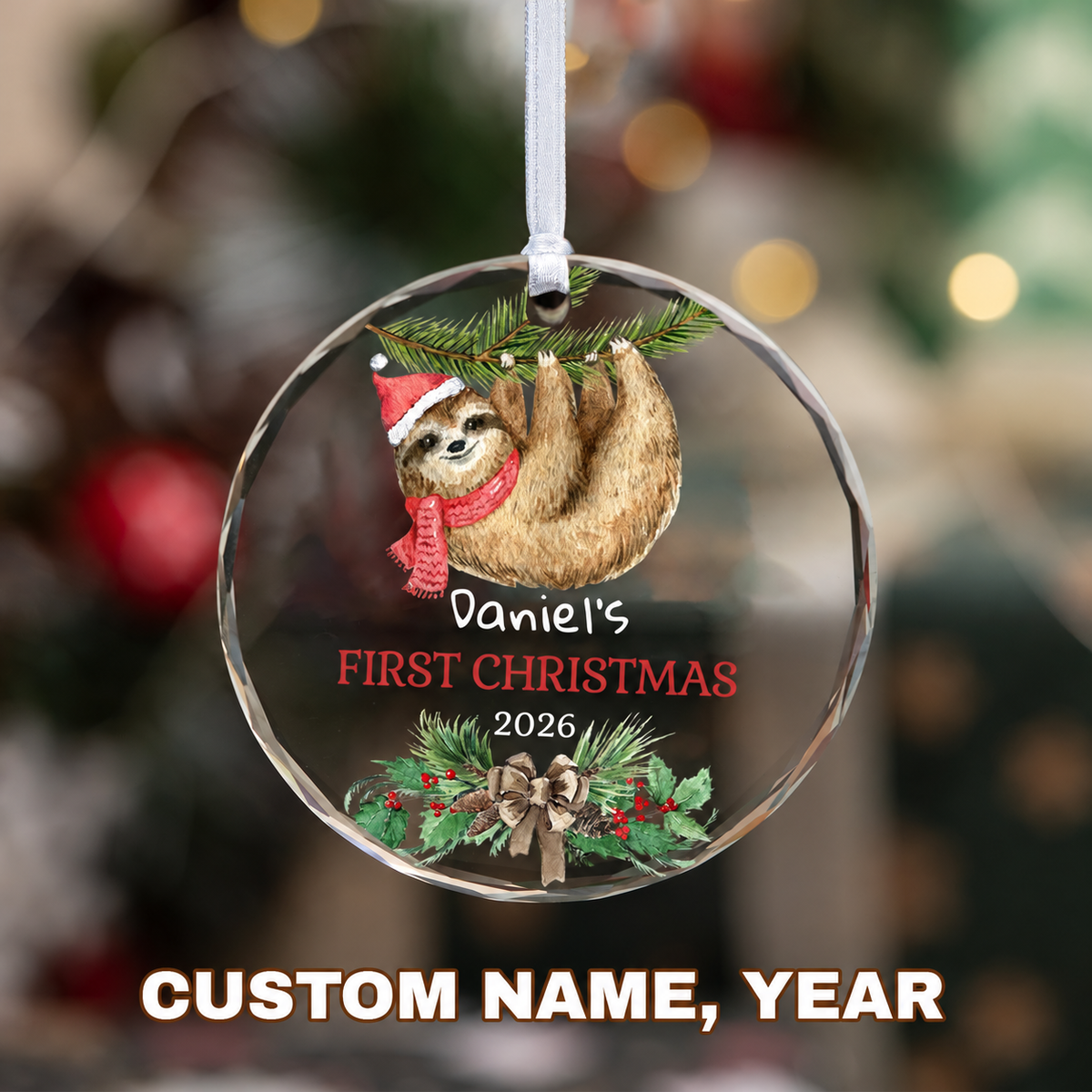 MeMate Baby's First Christmas Ornament 2026, Personalized Baby Ornaments with Name, Baby Ornament for Boys Girls, Christmas Baby Keepsakes for Newborn Infant Son Daughter - Updated image 3