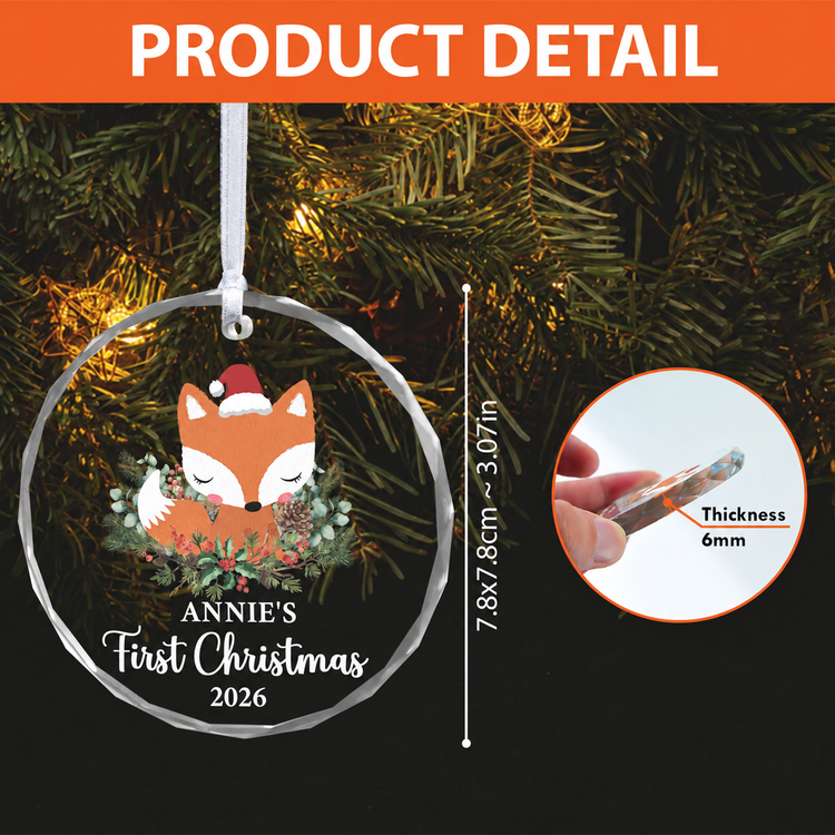 MeMate Baby's First Christmas Ornament 2026, Personalized Baby Ornaments with Name, Baby Ornament for Boys Girls, Christmas Baby Keepsakes for Newborn Infant Son Daughter - Updated image 2