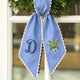 Lily Of The Valley Wreath Sash for Front Door, Embroidered Flowers Wreath Sash 54x5 Inch, Personalized Initial Monogram Sash Front Door Decor, Lily Of The Valley Bouquet Wreath Sashes