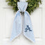 Monogram Wreath Sash Bow for Front Door, Personalized Initial Name Wreath Sash, Monogramed Embroidered Ribbon with Adjustable Bow Knot Farmhouse Door Wreath Decor, Gift for Family Friends