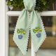 Summer Wreath Sash for Front Door with Lemon, Personalized Initial Name Wreath Sash, Monogramed Embroidered Ribbon with Adjustable Bow Knot Farmhouse Door Wreath Decor, Gift for Family Friends