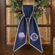 Purple Hydrangea Wreath Sash for Front Door, Personalized Initial Name Wreath Sash, Monogramed Embroidered Ribbon with Adjustable Bow Knot Farmhouse Door Wreath Decor, Gift for Family Friends (Copy)