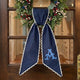 Monogram Wreath Sash Bow for Front Door, Personalized Initial Name Wreath Sash, Monogramed Embroidered Ribbon with Adjustable Bow Knot Farmhouse Door Wreath Decor, Gift for Family Friends