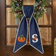 Fall Wreath Sash Bow Embroidered Initials, Personalized Monogram Wreath Sashes 54x5 in, Autumn Wreath Ribbon for Front Door, Garland Accessories, Farmhouse Door Wreath Decor, Pumpkins Monogram Sash