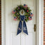Beagle with US Flag Wreath Sash for Front Door, Personalized Initial Name Wreath Sash, Patriotic Wreath Sash, Monogramed Embroidered Ribbon with Adjustable Bow Knot Farmhouse Door Wreath Decor, 4th July Gift for Family Friends