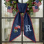US Flag WithFlowers Patriotic Wreath Sash 54x5 Inch, Wreath Sash for Front Door, Personalized Embroidered Monogram Sash, Independence Day Front Door Decor, America Flag with Bow Wreath Sashes