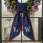 Beagle with US Flag Wreath Sash for Front Door, Personalized Initial Name Wreath Sash, Patriotic Wreath Sash, Monogramed Embroidered Ribbon with Adjustable Bow Knot Farmhouse Door Wreath Decor, 4th July Gift for Family Friends