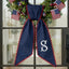 US Flag With Hydrangea Patriotic Wreath Sash 54x5 Inch, Wreath Sash for Front Door, Personalized Embroidered Monogram Sash, Independence Day Front Door Decor, America Flag with Bow Wreath Sashes