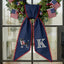 Chihuahua with US Flag Wreath Sash for Front Door, Personalized Initial Name Wreath Sash, Patriotic Wreath Sash, Monogramed Embroidered Ribbon with Adjustable Bow Knot Farmhouse Door Wreath Decor, 4th July Gift for Family Friends