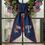 US Flag With Flowers Wreath Sash for Front Door, Patriotic Wreath Sash 54x5 Inch, Personalized Embroidered Monogram Sash, Independence Day Front Door Decor, America Flag with Bow Wreath Sashes