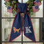 Golden Retriever with US Flag Wreath Sash for Front Door, Personalized Initial Name Wreath Sash, Patriotic Wreath Sash, Monogramed Embroidered Ribbon with Adjustable Bow Knot Farmhouse Door Wreath Decor, 4th July Gift for Family Friends