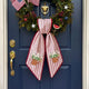 Daisy Wreath Sash for Front Door, Embroidered Flowers Wreath Sash 54x5 Inch, Personalized Initial Monogram Sash Front Door Decor, Bow Ribbon Wreath Sashes