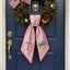 US Flag With Hydrangea Patriotic Wreath Sash 54x5 Inch, Wreath Sash for Front Door, Personalized Embroidered Monogram Sash, Independence Day Front Door Decor, America Flag with Bow Wreath Sashes