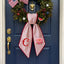 Peony Wreath Sash for Front Door, Flowers Wreath Sash 54x5 Inch, Personalized Initial Monogram Sash, Peony Front Door Decor, Embroidered Bow Wreath Sashes
