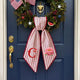 Peony Wreath Sash for Front Door, Flowers Wreath Sash 54x5 Inch, Personalized Initial Monogram Sash, Peony Front Door Decor, Embroidered Bow Wreath Sashes