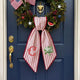 Lily Of The Valley Wreath Sash for Front Door, Embroidered Flowers Wreath Sash 54x5 Inch, Personalized Initial Monogram Sash Front Door Decor, Bow Wreath Sashes for Family Friends