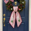 Daisy Wreath Sash for Front Door, Embroidered Flowers Wreath Sash 54x5 Inch, Personalized Initial Monogram Sash Front Door Decor, Bow Ribbon Wreath Sashes for Family Friends
