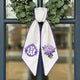 Purple Hydrangea Wreath Sash for Front Door, Personalized Initial Name Wreath Sash, Monogramed Embroidered Ribbon with Adjustable Bow Knot Farmhouse Door Wreath Decor, Gift for Family Friends (Copy)