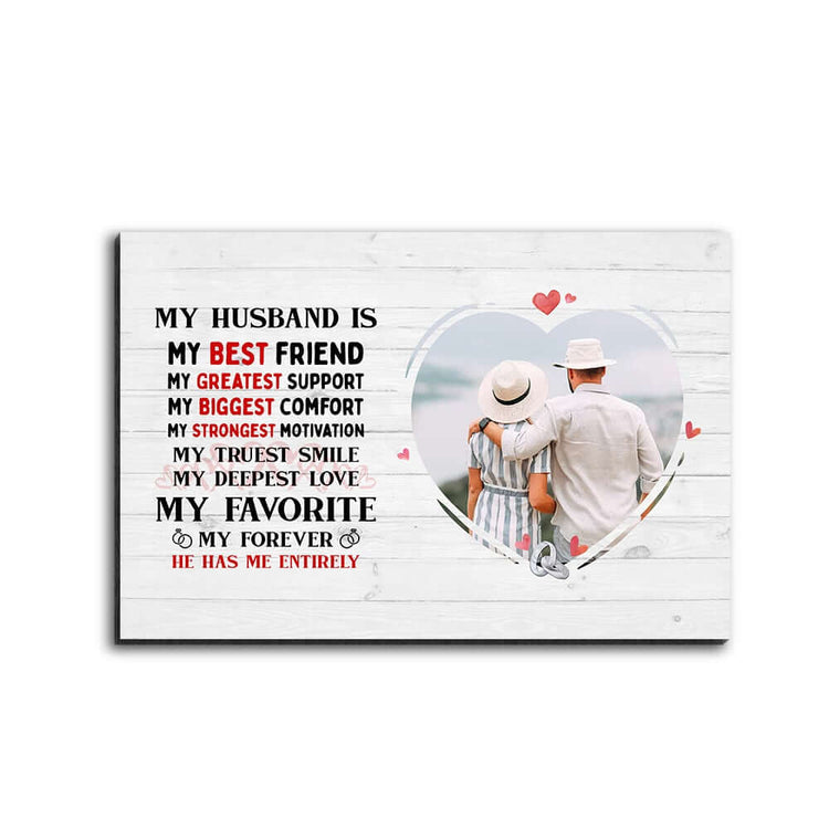 My Husband Is My Best Friend My Greatest Support Personalized Photo Desktop Plaque
