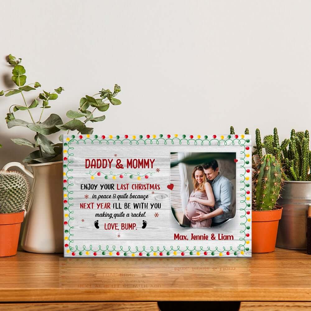 Next Year I'll Be With You Personalized Photo Desktop Plaque