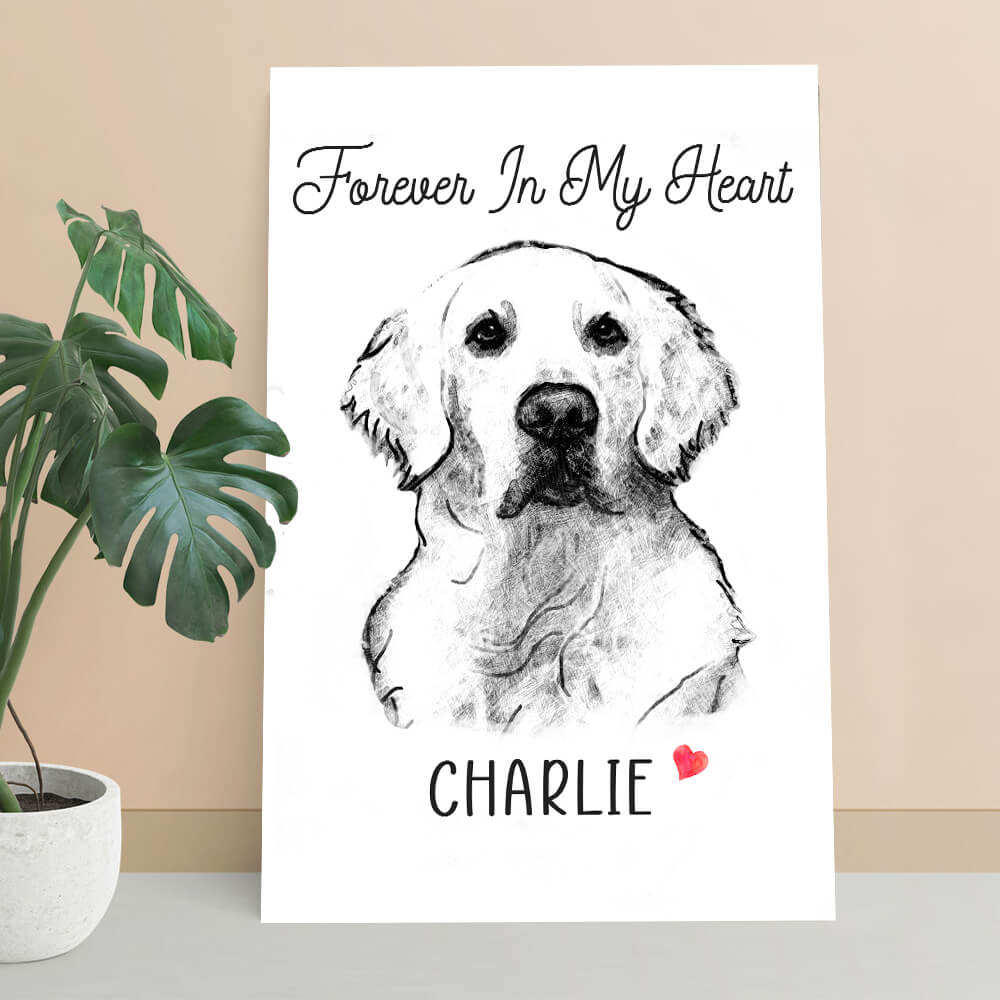 Forever In My Heart Custom Pet Art Photo Desktop Plaque