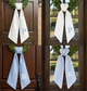 Patriotic Wreath Sash, Monogram Wreath Sash Bow for Front Door, Wreath Ribbon with Adjustable Bow Knot Farmhouse Door Wreath Decor Monogram Embroidered Sash for Holiday, Wedding, Memorial, Housewarming Gift for Family Friends