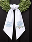 Monogram Wreath Sash Bow for Front Door, Hydrangea Wreath Ribbon with Adjustable Bow Knot Farmhouse Door Wreath Decor, Flowers Monogram Embroidered Sash for Holiday,Wedding,Memorial