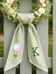 Monogram Wreath Sash Bow for Front Door, Personalized Initial Name, Golf Embroidered Ribbon with Adjustable Bow Knot Farmhouse Door Wreath Decor, Monogram Golf Sash