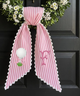 Monogram Wreath Sash Bow for Front Door, Personalized Initial Name, Golf Embroidered Ribbon with Adjustable Bow Knot Farmhouse Door Wreath Decor, Monogram Golf Sash