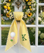 Monogram Wreath Sash Bow for Front Door, Personalized Initial Name, Golf Embroidered Ribbon with Adjustable Bow Knot Farmhouse Door Wreath Decor, Monogram Golf Sash