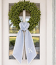 Monogram Wreath Sash Bow for Front Door, Personalized Initial Name, Wreath Ribbon with Adjustable Bow Knot Farmhouse Door Wreath Decor Monogram Embroidered Sash for Holiday, Wedding, Memorial, Housewarming Gift for Family Friends